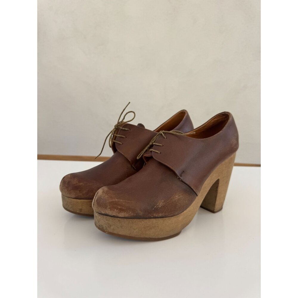 Vintage Womens Leather Rachel Comey Platform Heels By  shoes Size 8 Brown